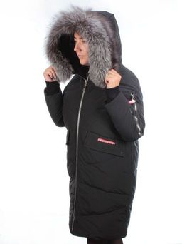 CU-19056 BLACK Пальто женское зимнее CUTEELF (200 гр. холлофайбера) - Fashion фото 13