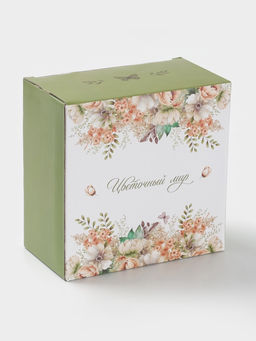 Чайная пара Доляна Цветы, 2 предмета: чашка, 250 мл, блюдце d=15 см, фарфор, белая