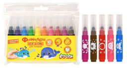 Фломастеры Каляка-Маляка ДЛЯ МАЛЫШЕЙ утолщенные классические 10 цветов круглый корпус супе...