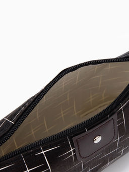 Цена за 2 шт. Косметичка простая на молнии, с принтом, чёрная