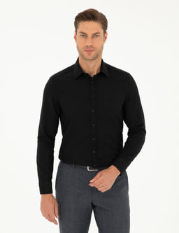 Siyah Slim Fit Arm_rl_ Uzun Kollu G_mlek