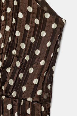 VESTIDO MIDI LUNARES LAZO / Marr?n / Crudo - Zara фото 10