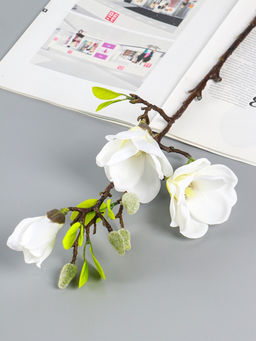 Цветы искусственные «Магнолия галант», 56×11 см, белые