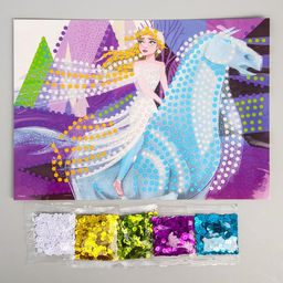 Аппликация пайетками + 5 цветов пайеток по 7 г Эльза, Холодное сердце - Disney фото 2