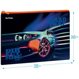 Папка для тетрадей текстильная А4, молния сверху Berlingo "Cardinal" (FB07154A4) полиэстер