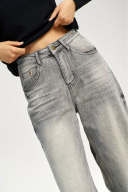 Джинсы RELAXED с потертостями Grey