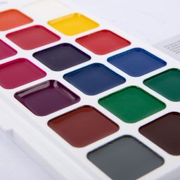 Краска акварель Аква-колор Живопись медовые, без кисти в пластиковой упаковке с европодвесом JIV-W18 18 цв фото 4