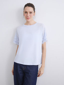 Bisiklet Yaka Ajurlu Bluz