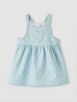 Kalp Desenli K?z Bebek Gabardin Elbise