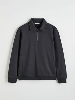 Fermuar Kapamal? Polo Yaka Erkek Sweatshirt