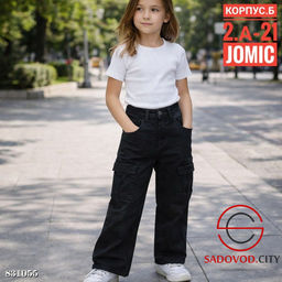 Джинсы для девочки с высокой посадкой