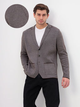 Кардиган мужской GREG G136-KF-жаккард (серый/корич.)