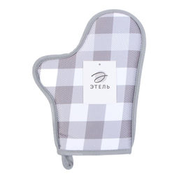 Варежка-прихватка Этель Клетка 27*20 см, 100% п/э  фото 4