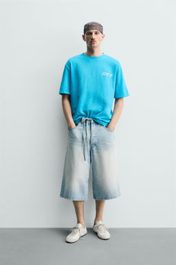 CAMISETA PUNTO LAVADO ESTAMPADOS / Azul agua