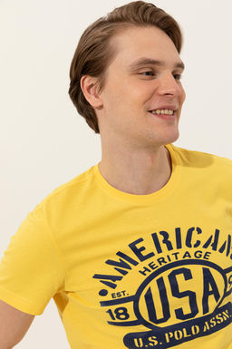 U. S. Polo Assn Мужская светло-желтая футболка с круглым вырезом - U.s. polo assn фото 13