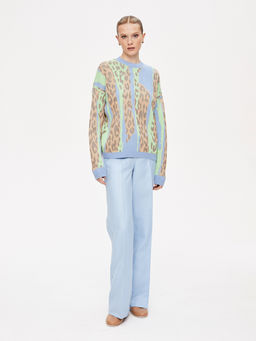 Джемпер с жаккардом леопард 421.070407/Голубой - Seven senses фото 3