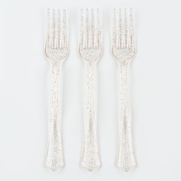 Вилки пластиковые «Блеск», в наборе 12 штук, цвет золото