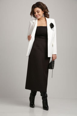 Костюм Aira Style 24-19 Молочный+черный