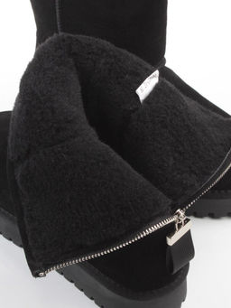 04-PAYH17-1Z BLACK Угги женские (натуральная замша, 100% шерсть)