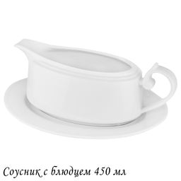 118-130 Соусник 450мл с блюдцем RESTO в под.уп.(х24)Фарфор - Lenardi фото 2