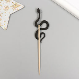 Топпер для творчества «Чёрная блестящая змея», набор 6 шт., 12.5 см