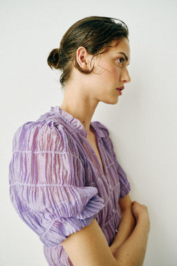 BLUSA NIDO DE ABEJA / Lila claro - Zara фото 4