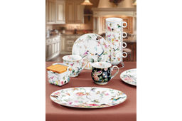 Кружка 480 мл 14*10*9,5 см Певчие птички на черном бочонок, NEW BONE CHINA - Elan gallery фото 4
