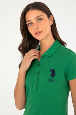 Женское зеленое трикотажное платье - U.s. polo assn фото 2