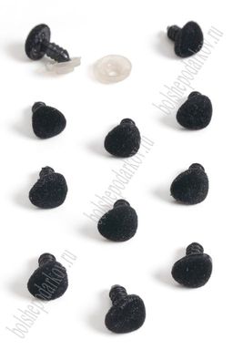 Фурнитура "Носики для игрушек бархатные" 11*10 мм, с заглушками (50 шт) SF-6100, черный №3