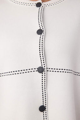 Ekru Premium/Ozel Iplik Genis Kal?p Bomber Yaka Triko H?rka TWOAW26HI00028 - Trendyolmilla фото 3