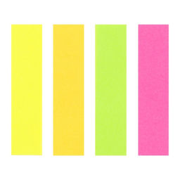 Цена за 5 шт. Блок-закладка с липким краем, 4 по 80 штук, 12×50 мм, неоновые, бумажные