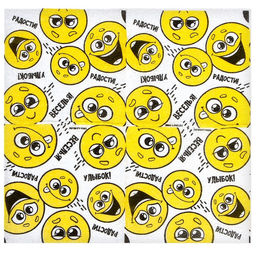 Цена за 3 шт. Салфетки бумажные однослойные «Смайлы. Пожелания», 24×24 см, в наборе 20 шт.