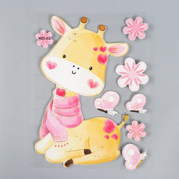 Наклейка интерьерная Жирафик в шарфике, EVA, 41?31.5 см