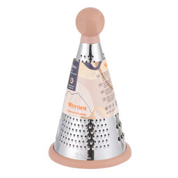 51177 WERNER Тёрка трёхсторонняя ELETTO, 23,5 см, с противоскользящим основанием. Цвет: серый. Материал: нержавеющая сталь, пластик, термопластичная резина.  фото 4