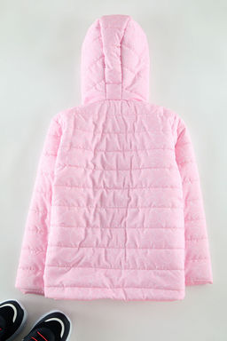 Pembe K?z Cocuk Desenli Kapusonlu Sisme Mont TKDAW25MO00015 - Trendyolmilla фото 3