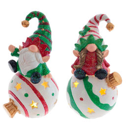 Новинка Фигурка декоративная "Гном" с подсветкой (LR44 2 шт), L10 W9 H18 см, 2в.