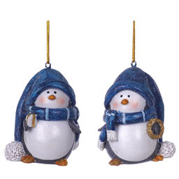 Фигурка декоративная подвесная "Пингвин", L5 W5 H6,5 см, 2в.