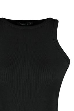 Siyah Fitilli Kollar? Volanl? Bodycone/Vucuda Oturan Esnek Mini Orme Kalem Elbise TWOSS23EL00303