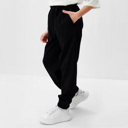 Брюки для девочки MINAKU: Casual Collection KIDS, чёрные, рост 128 см