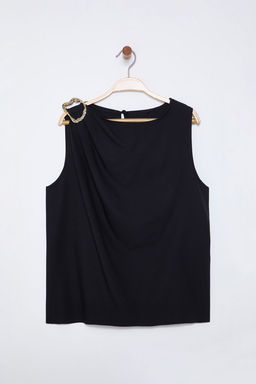 Trendyolmilla Siyah Aksesuar Detayl? Dokuma Bluz TPRSS25BZ00003  фото 6