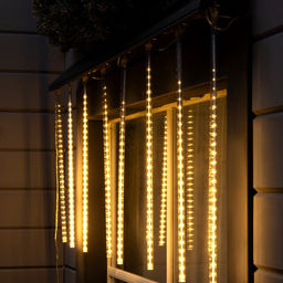 Гирлянда «Сосульки» 2.5×0.5 м, IP65, прозрачная нить, 288 LED, свечение тёплое белое с эффектом стекания, 12 В