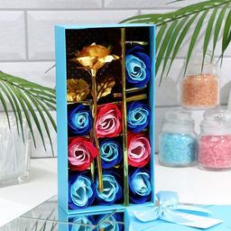 Мыльные розы, красные и синие + золотая роза, набор 12 шт. - SB BEAUTY фото 7