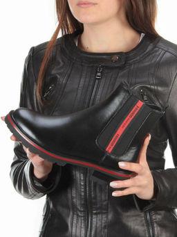 01-CA169-21B100M BLACK Ботинки демисезонные женские (натуральная кожа, байка)