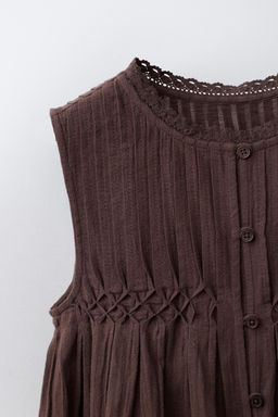 BLUSA PUNTILLA JARETAS / Marr?n oscuro - Zara фото 4