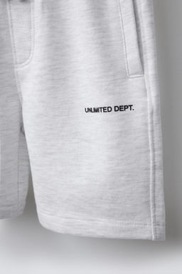 STRAIGHT FIT TEXTURED TEXT BERMUDA SHORTS - Zara фото 4