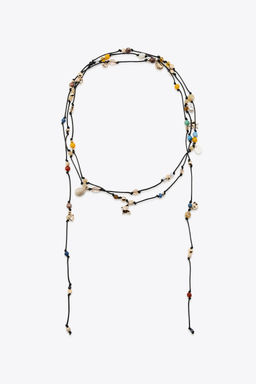 MULTI-WAY BEADED CHARM CORD NECKLACE - Zara фото 2