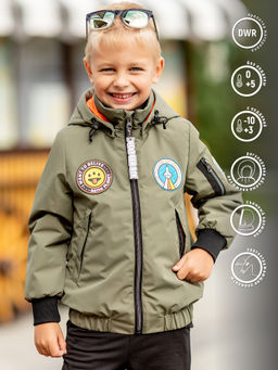 537-23в-1 Куртка-бомбер для мальчика "Нил" хаки