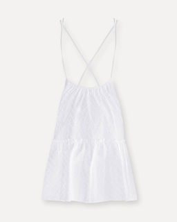 Платье из хлопковой ткани с перфорированным зигзагообразным узором - Incity фото 7