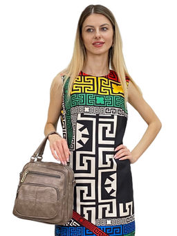 Женская сумка-рюкзак трансформер из искусственной кожи, цвет хаки - Greta фото 3