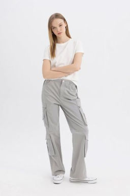 Coool Straight Fit Gabardin Pantolon Kargo Cepli